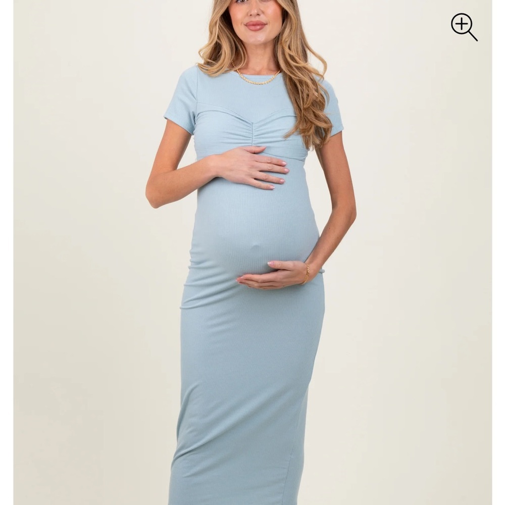 Pinkblush Light Blue Maternity Maxi Dress - Picture 2 of 4